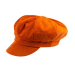 ladies tangerine coloured waterproof baker boy cap